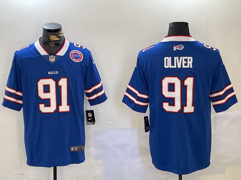 Men Buffalo Bills #91 Oliver Blue 2024 Nike Vapor Limited NFL Jersey